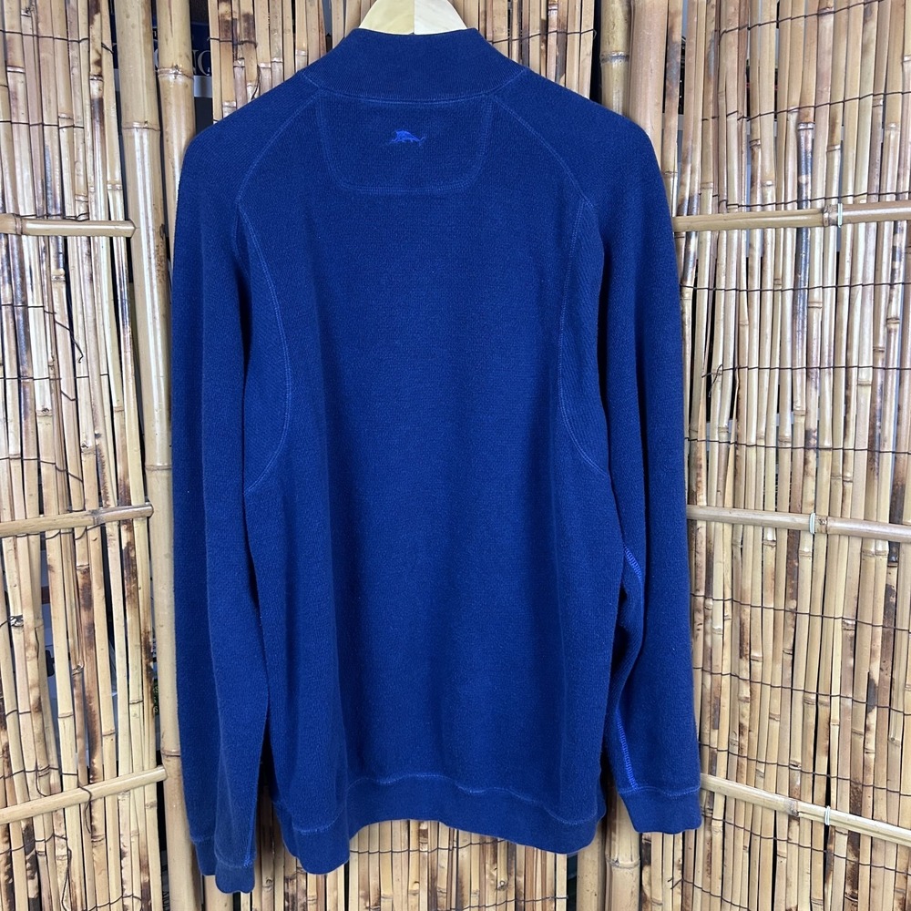 Tommy Bahama Men's Sweater 1/4 Zip Sweater Navy Blue Preppy Casual Outdoors - L - Picture 7 of 14